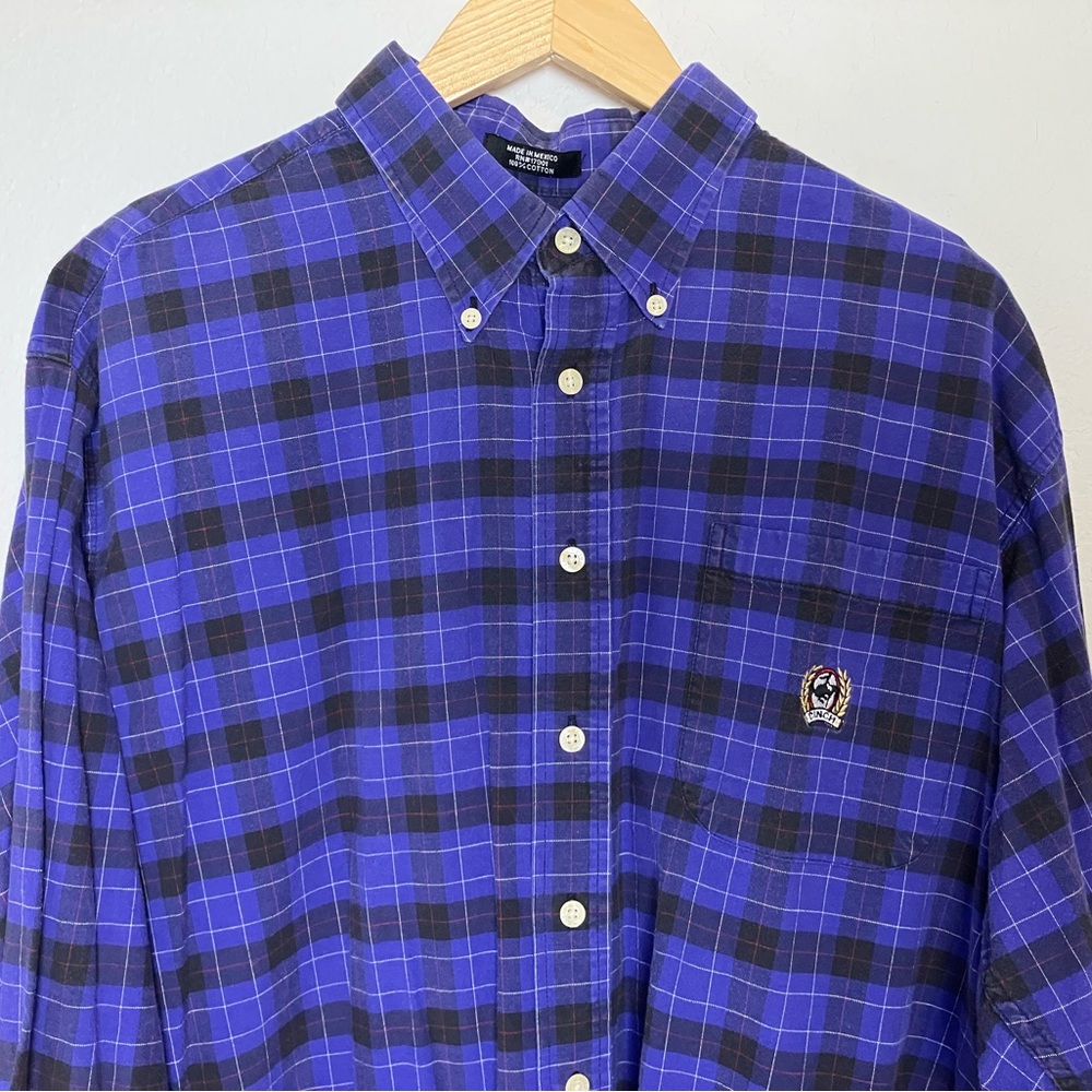 Cinch Men’s XL 100% Cotton Purple Plaid Western Button Down Shirt Long Sleeve